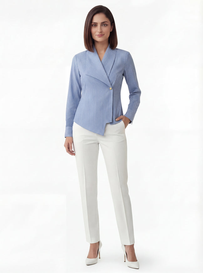 Eloise Offset Lapel Blouse