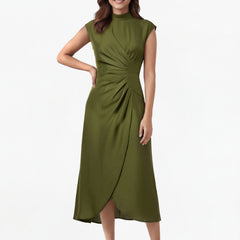 Luna Skew Drape Midi Dress