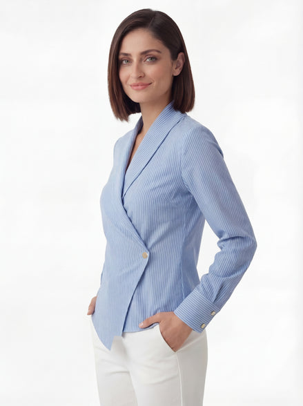 Eloise Offset Lapel Blouse