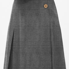 Maeve Side Tab Pleated Midi Skirt