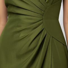 Luna Skew Drape Midi Dress